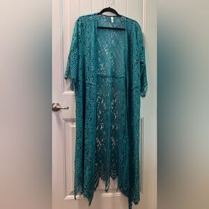 Xhilaration Turquoise Lace Cover-Up